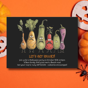 Invitation Zombie légumes enfants noirs Halloween