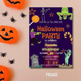 Invitation Zombies Anniversaire Fête d'Halloween Éffrayant