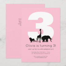 Zoo animaux rose anniversaire de enfant