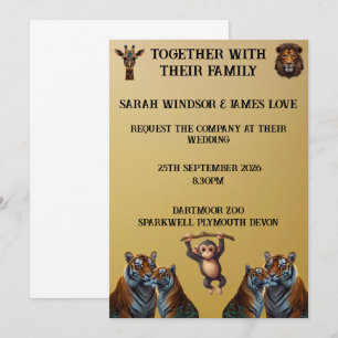 Invitation Zoo Mariage amusant