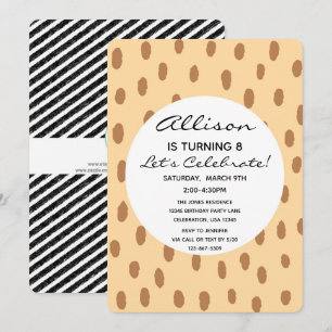 Invitation Zoo Safari Animaux Girafe Zèbre Anniversaire