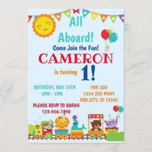 Invitation Zoo Train 1er anniversaire