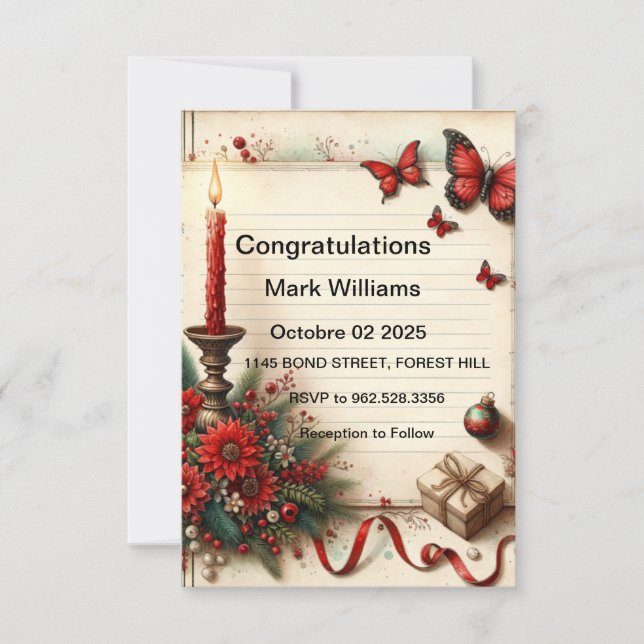 InvitationElégante conception de Faire-part de mar (Devant)