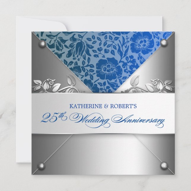 invitations 25 ans de mariage argentés (Devant)