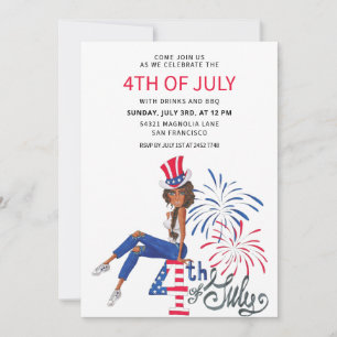 Invitations 4 juillet fille