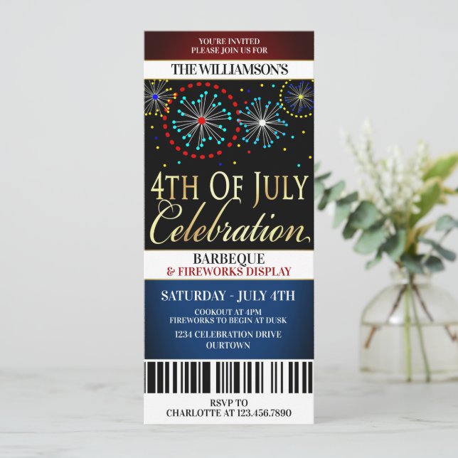 Invitations 4 juillet Fireworks Party (Debout devant)