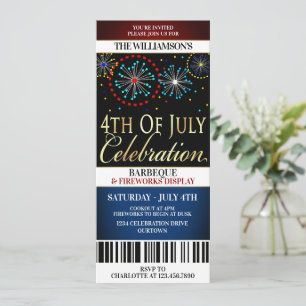 Invitations 4 juillet Fireworks Party