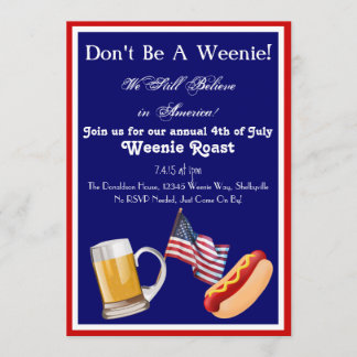 Invitations 4 juillet Weenie Roast