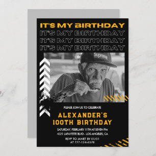 Invitations à 100e anniversaire Hommes Photo Spray