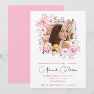 Invitations à 21e anniversaire Photo Boho Elegant