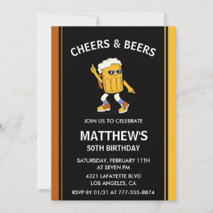 Invitations à 50e anniversaire Cheers and Beers Fu