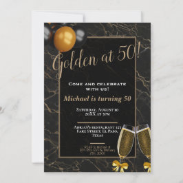 Invitations à 50e anniversaire : Golden at 50, QR