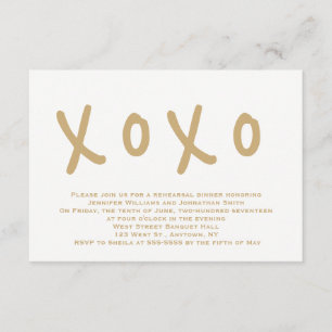 Invitations à dîner de répétition de xoxo or moder