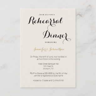 Invitations à dîner de répétition Gold moderne let
