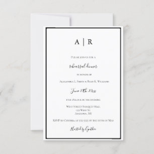 Invitations à dîner de répétition monogramme