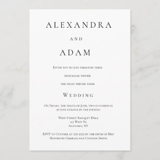 Invitations à dîner simples et élégantes