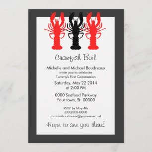 Invitations à ébullition de crawish / homard raffi