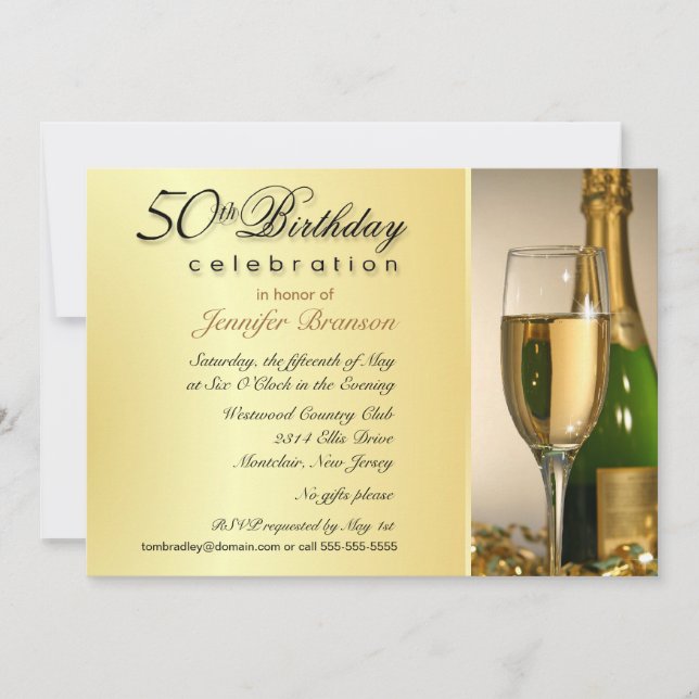 Invitations à la 50e cérémonie d'anniversaire Gold (Devant)