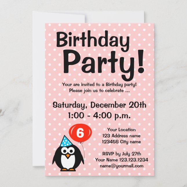 Invitations à la 6e fête d'anniversaire avec un ma (Devant)