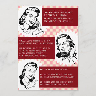 Invitations à la Bachelorette de Retro Gossip Gals