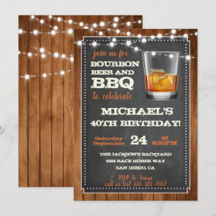 Invitations à la bière et au barbecue Bourbon