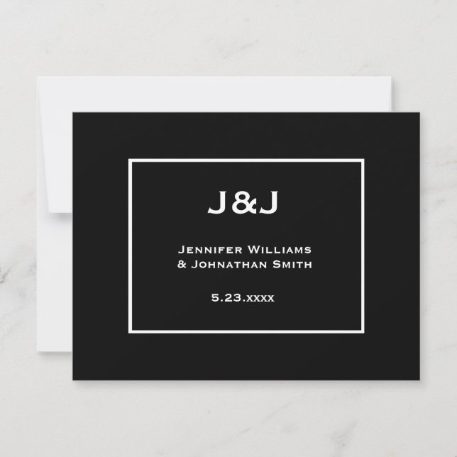 Invitations à la cérémonie des mariages de b&w mod (Devant)