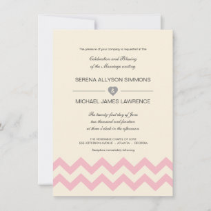 Invitations à la crème d'ivoire et au mariage rose