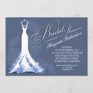 invitations à la douche nuptiale avec robe mariage