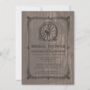Invitations à la douche nuptiale Old Wagon Wheel