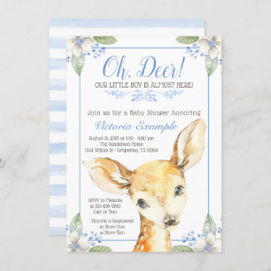 Invitations à la douche pour bébés Cute Boy Deer