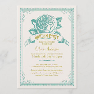 Invitations à la douche pour bébés Garden
