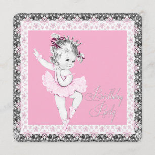 Invitations à la fête d'anniversaire de Ballerina 