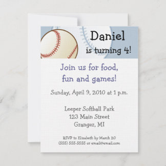 Invitations à la fête d'anniversaire de baseball 4