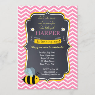 Invitations à la fête d'anniversaire de Bumble Bee