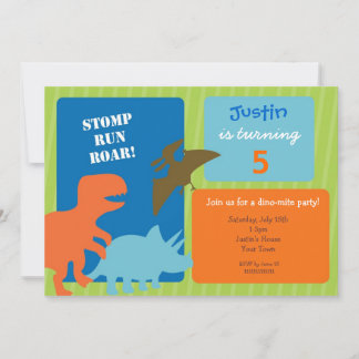 Invitations à la fête d'anniversaire de Dinosaur