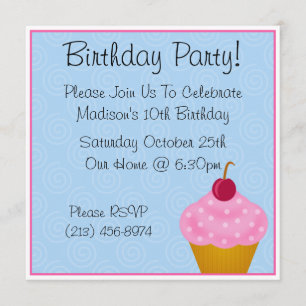 Invitations à la fête d'anniversaire de Kawaii Che