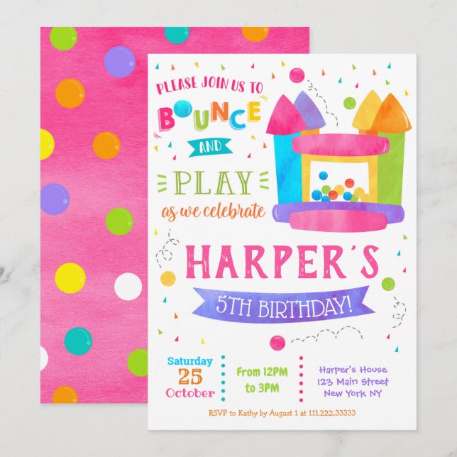 Invitations à la fête d'anniversaire de la maison  (Devant / Derrière)