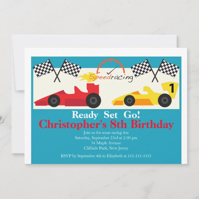 Invitations à la fête d'anniversaire de la Race Ca (Devant)