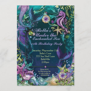 Invitations à la fête d'anniversaire de la Sirène