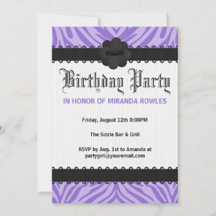 Invitations à la fête d'anniversaire de Purple Wil