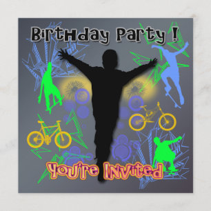 Invitations à la fête d'anniversaire de Tween Boy