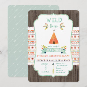 Invitations à la fête d'anniversaire de Wild One T