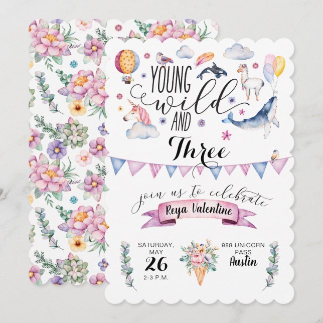 Invitations à la fête d'anniversaire de Young, Wil (Devant / Derrière)