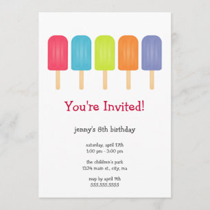 Invitations à la fête d'anniversaire des glaces Po