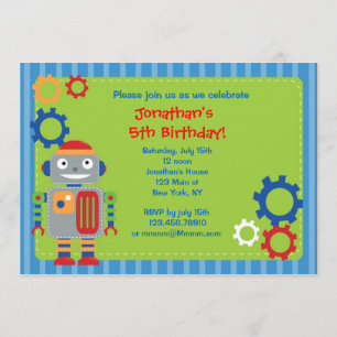 Invitations à la fête d'anniversaire des robots