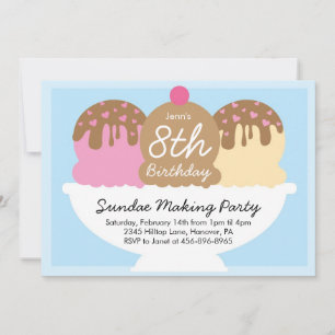 Invitations à la fête d'anniversaire le dimanche