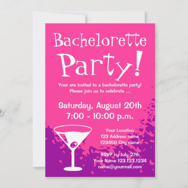 Invitations à la fête de Bachelorette | invitation (Devant)