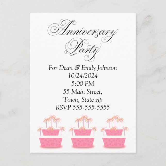 Invitations à la fête de l'anniversaire (Devant)