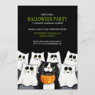 Invitations à la fête de l'Halloween pour les chat