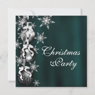 Invitations à la fête de Noël de Jade Green Snowfl